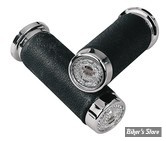 POIGNÉES - ZODIAC - ADAPTABLES / 1" - V-TWIN SOFT TOUCH - CHROME