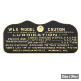 PLAQUE CAUTION - WLA 1942 - OEM 3531-42M