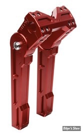 POUR GUIDON Ø 25.40 MM - VITY'S DESIGN - KIT RISERS REGLABLES -  Adjustable Risers - HAUTEUR : 10" - FINITION : ROUGE ANODISE