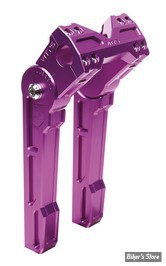 POUR GUIDON Ø 25.40 MM - VITY'S DESIGN - KIT RISERS REGLABLES -  Adjustable Risers - HAUTEUR : 10" - FINITION VIOLET ANODISE