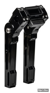 - RISERS / SUPPORT DE COMPTEUR - VITY'S DESIGN - AJUSTABLES -  HAUTEUR  8" - SPECIFIQUES SOFTAIL FXBB 18UP - AVEC MONTAGE DE COMPTEUR - HAUTEUR : 8" - NOIR ANODISE