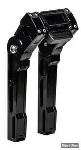 RISERS EQUIPÉS POUR COMPTEUR - POUR GUIDON Ø 25.40 MM - VITY'S DESIGN- RISERS / SUPPORT DE COMPTEUR - AJUSTABLES - HAUTEUR 10" - SPECIFIQUES SOFTAIL 18UP - AVEC MONTAGE DE COMPTEUR - HAUTEUR : 10" - NOIR ANODISE