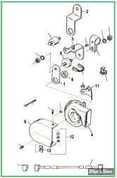  ECLATE K - PIECE N° 00 - ECLATE DES PIECES DE KLAXON - SPORTSTER 1954/1985