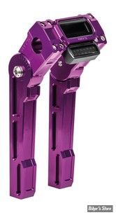 RISERS EQUIPÉS POUR COMPTEUR - POUR GUIDON Ø 25.40 MM - VITY'S DESIGN - RISERS / SUPPORT DE COMPTEUR - AJUSTABLES -  HAUTEUR  8" - SPECIFIQUES SOFTAIL 18UP - AVEC MONTAGE DE COMPTEUR - HAUTEUR : 8" - VIOLET ANODISE