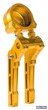ECLATE A1 - PIECE N° X - RISERS / SUPPORT DE COMPTEUR - VITY'S DESIGN - RISERS AVEC BOITIER DE COMPTEUR - COMPTEUR DE 5" - FINITION : OR ANODISE - FXSGG01-R