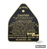 PLAQUE CAUTION - MODELE XA 1942 - OEM 61550-42