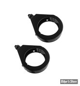 AV / KIT DE DEPLACEMENT DE CLIGNOTANTS AVANT - POUR TUBES DE FOURCHE DE 49MM - ZODIAC - GROOVED - NOIR