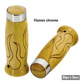 POIGNEES EN BOIS CARPENTERS - BANDE CHROME STYLE FLAME