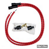 Ø  7.0MM - FILS DE BOUGIES UNIVERSEL - TAYLOR / SUMAX - 7.0MM - CLASSIC THUNDER AVEC TISSUS - COULEUR : ROUGE  / NOIR - 180° 