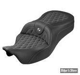 SELLE DUO SADDLEMEN - ROADSOFA KING LATTICE STITCH - TOURING 08/25 - NOIR/COUTURES BLANCHES - 808-07B-182S06