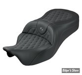 SELLE DUO SADDLEMEN - ROADSOFA KING LATTICE STITCH - TOURING 08/25 - NOIR/COUTURES GRISES - 808-07B-182S02