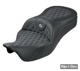 SELLE DUO SADDLEMEN - ROADSOFA KING LATTICE STITCH - TOURING 08/25 - NOIR/COUTURES ARGENT - 808-07B-182S05