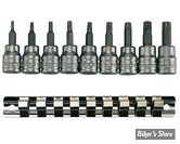  Jeu d embouts TORX - Teng Tools - CARRE DE 3/8" - 9 PIECE TX SOCKET CLIP RAIL