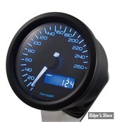 -  VELONA Ø 60MM  COMPTEUR VELONA / DAYTONA - 60MM ELECTRONIC SPEEDOMETER - GRADUATION / 260 KMH - NOIR/ LED BLEU - 86861