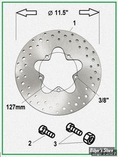  ECLATE DF - PIECE N° 00 - DISQUE DE FREIN  ET FIXATION - ARRIERE - OEM 40939-86A - TOURING 86/99