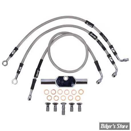 - DURITE DE FREIN AVANT - TOURING FLHRS 04/07 / FLTR 97/07 - LONGUEUR : +000 " (CM / " ) - 43374-04 / B - GOODRIDGE - INOX - HD0070-3FC-CL
