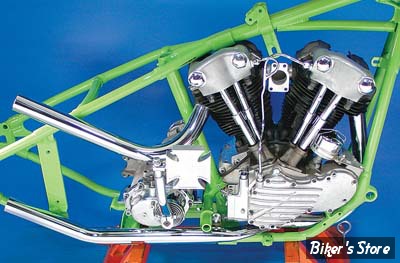 ECLATE WL - PIECE N° 01 - COLLECTEUR - KNUCKLEHEAD 36-47 - OVER THE TRANSMISSION - UPSWEPT HEAD PIPES - V-TWIN - 4 PIÈCES - CHROME