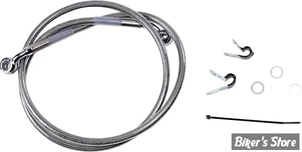 DURITE DE FREIN AVANT -  SPORTSTER 1200C 04/13 / 883C 04/09 / 1200N 08/13 - LONGUEUR : +8 ( 126.5CM / 49 3/4") - 1 DISQUE - OEM 45489-04 - INOX - 660310-8