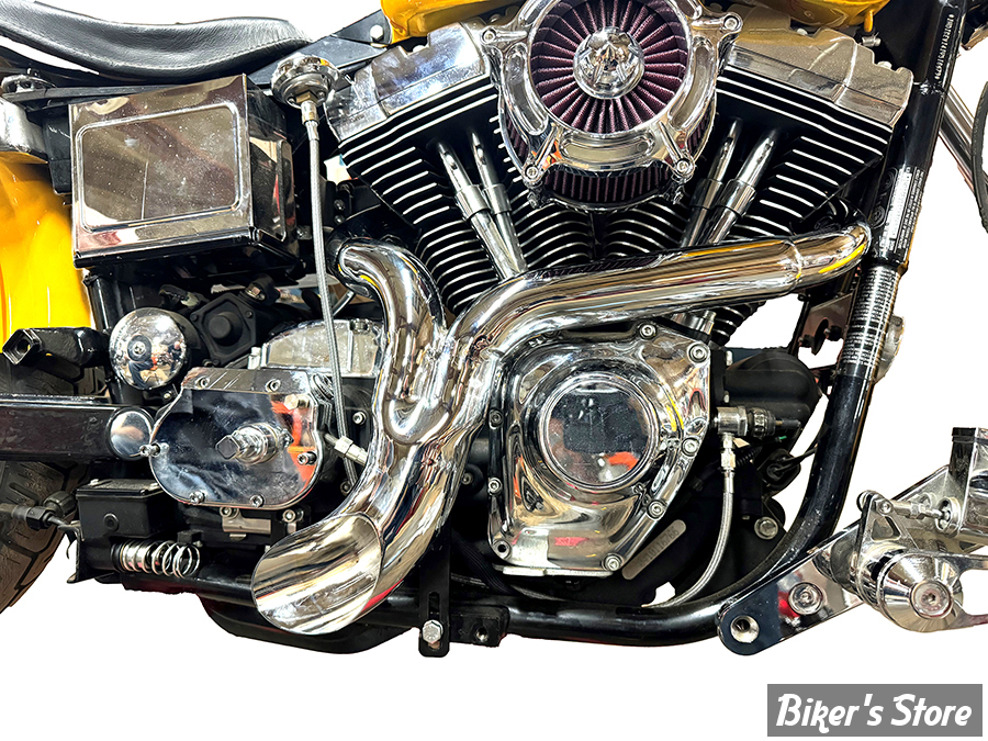 - ECHAPPEMENT - V-TWIN / Wyatt Gatling - FXD Ground Pounder EXHAUST - DYNA 2006/2017 - CHROME - 30-0853
