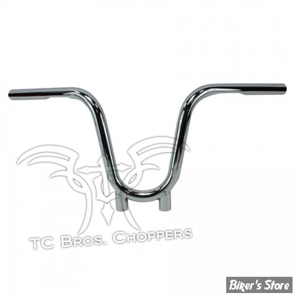 -  Guidon TC. BROS - TC BROS. 1" BOOTLEGGER HANDLEBAR - AVEC EMPREINTES - CHROME - 101-0130