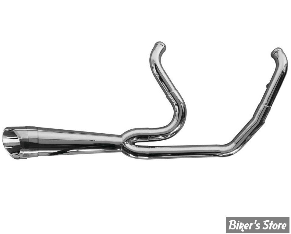 - ECHAPPEMENT - TWO BROTHERS RACING - SOFTAIL M8 FXBB / FXLR / FXFB / FLDE / FLSL - SHORTY TURN OUT 2 EN 1 - INOX POLI - 005-5120199-P- 753207