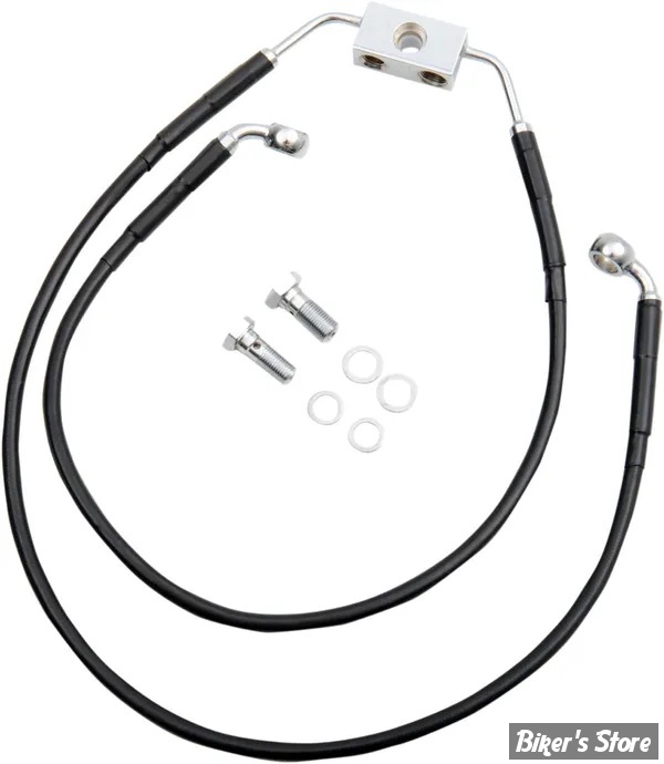 DURITE DE FREIN AVANT - DYNA FXDWG 12/17 ABS - LONGUEUR : +8 " (80.5CM / 31" 3/4) - OEM 42940-12 - INOX / NOIR - 612138-8BLK