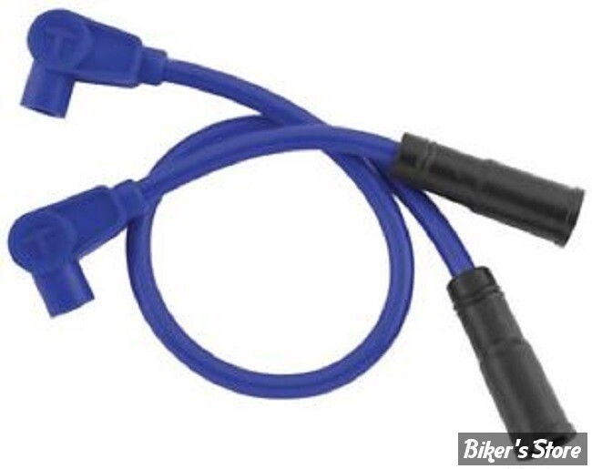 FILS DE BOUGIES -  SOFTAIL 00/17 / DYNA 99/17 - TAYLOR / SUMAX - 8.2MM THUNDERVOLT SPARK PLUG WIRE SET - BLEU - 60631