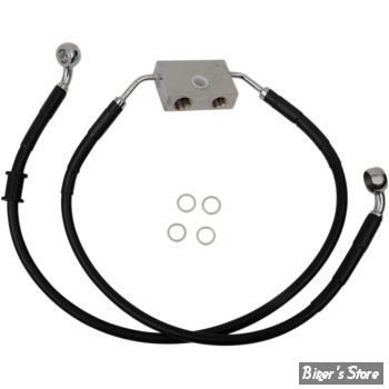 - DURITE DE FREIN AVANT - SPORTSTER 1200c 14UP ABS - LONGUEUR :+12 (84.5CM / 33 1/4") - 1 DISQUE - OEM 41800145 - NOIR - 614745-12BLK