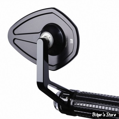 MASO 2 × 22mm Rétroviseurs Moto Bar End Ronde Noirs - Miroirs Convexes Universels 7/8 Pouces