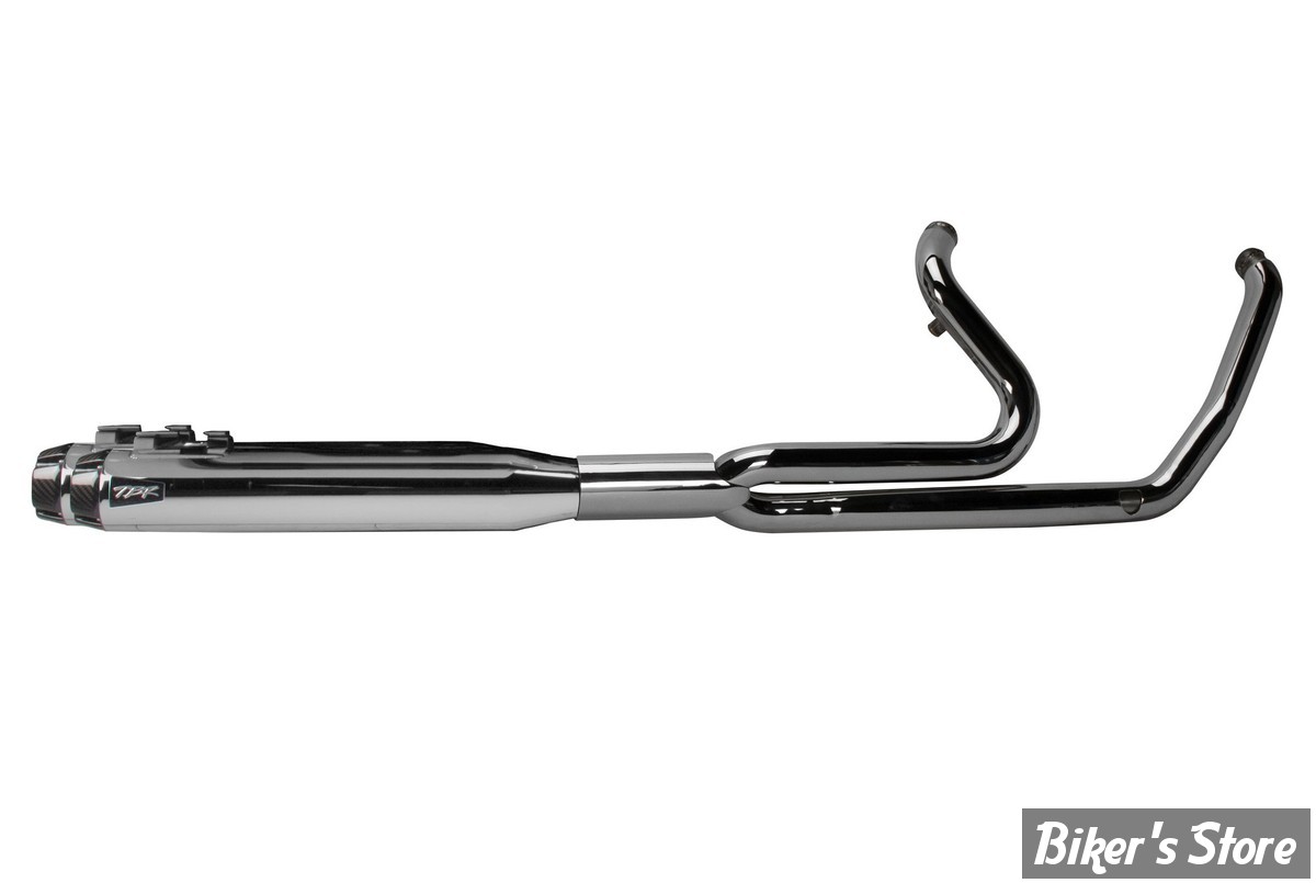 ECHAPPEMENT - TWO BROTHERS RACING - TOURING MILWAUKEE EIGHT 17UP - Ghost Full System - CHROME / EMBOUTS : CARBONE - 005-46802-753238