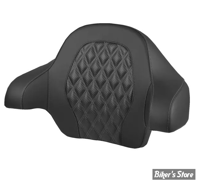 DOSSIER DE TOUR PACK - KING - TOURING 14UP - SADDLEMEN - Roadsofa™ LATTICE STITCH Tour Pack Backrest Pad - FIBRE DE CARBONE - NOIR  / COUTURES : GRIS FONCE - 814-07-20702