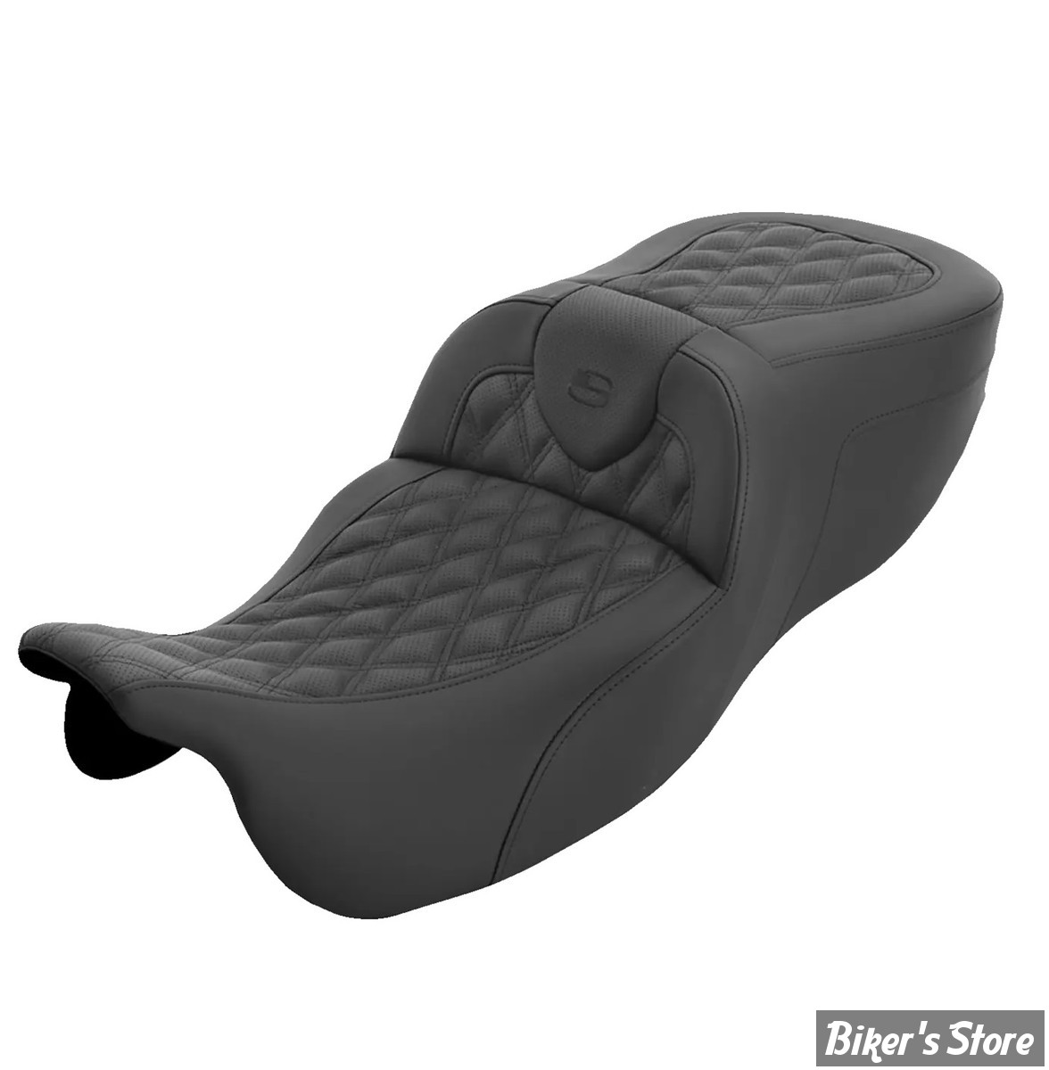 SELLE SADDLEMEN - ROADSOFA™ - LATTICE STITCH - FLTRT 23/25 / FLRT 15/25 - EXTENDED REACH - FINITION : NOIR / COUTURES NOIRES - 815-07-184