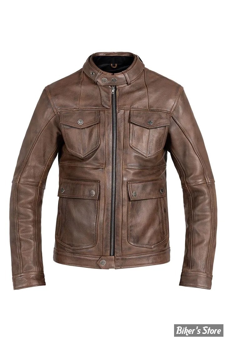  - BLOUSON EN CUIR - JOHN DOE - DRIFTER - MARRON - CE CERTIFIED / AAA - 