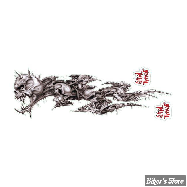 AUTOCOLLANT - LETHAL THREAT - SKULL DECAY LEFT - TAILLE : 3" X 10" ( 7.60 CM X 25 CM )