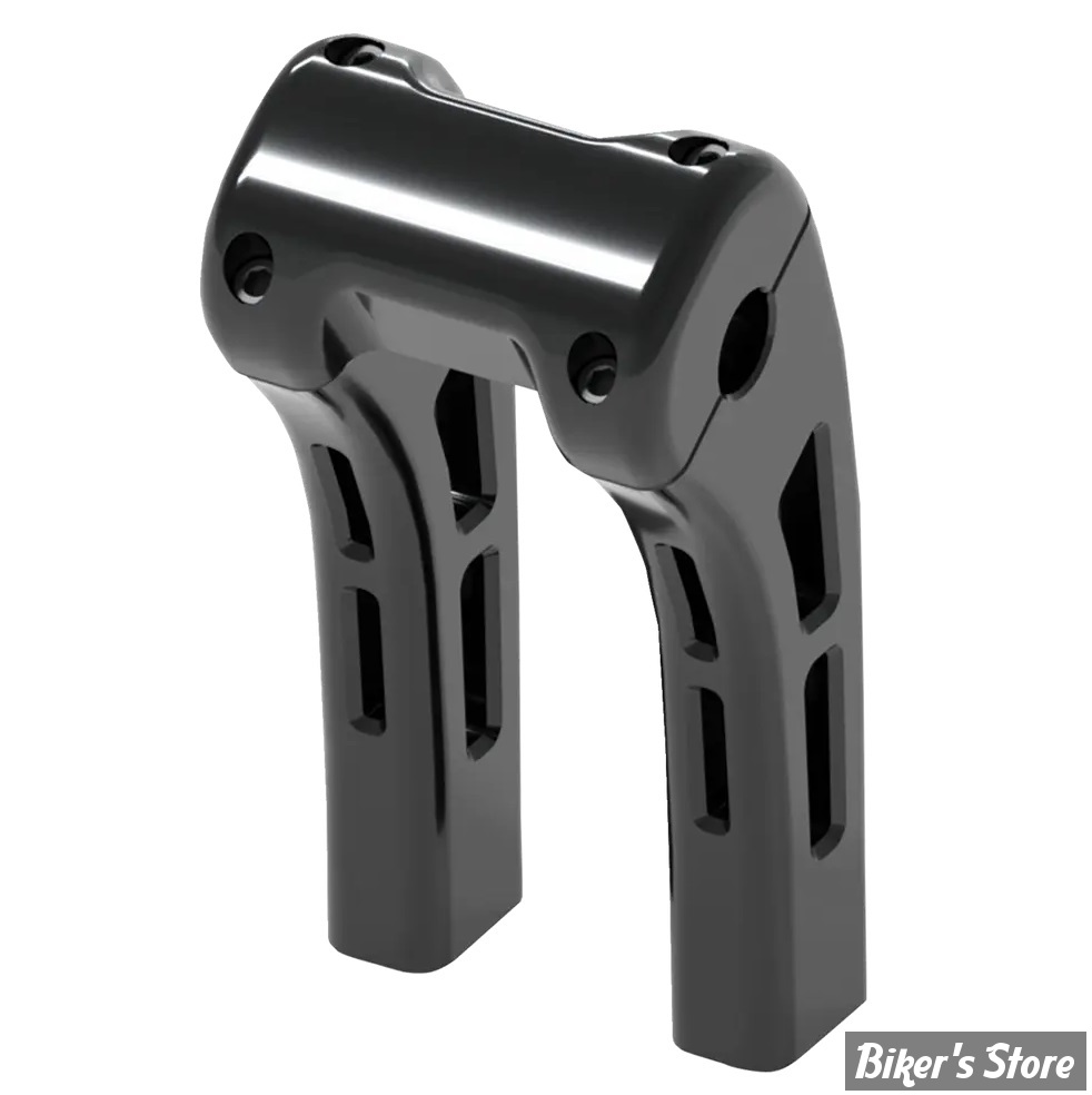 POUR GUIDON DE Ø 25,40 MM - MAGNUM STERLING CHROMITE - SOFTAIL M8 18UP - Ghost Risers - HAUTEUR : 20.30 CM / 8" - STANDARD CLAMP - ANODISE NOIR - 4R-0208