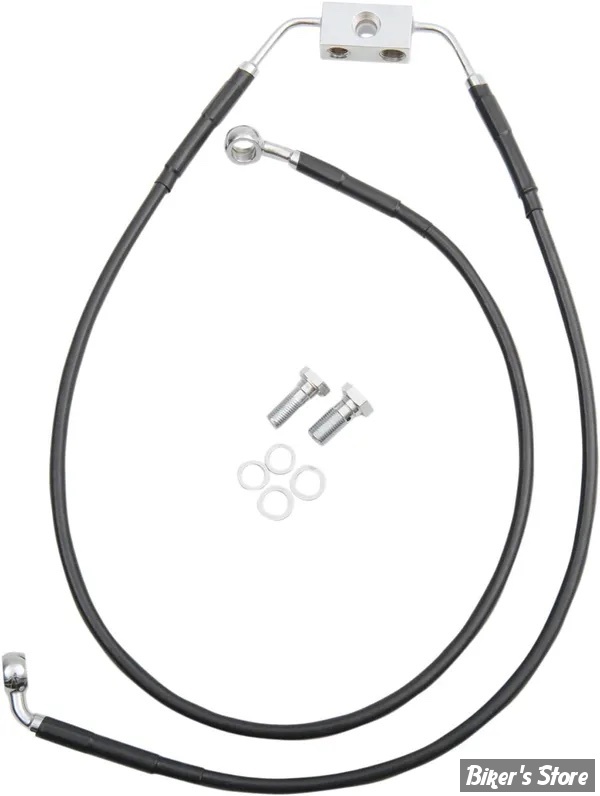 DURITE DE FREIN AVANT - DYNA FXDB 12/17 ABS - LONGUEUR : +4 " (83CM / 32 3/4") - OEM 42935-12 - INOX / NOIR