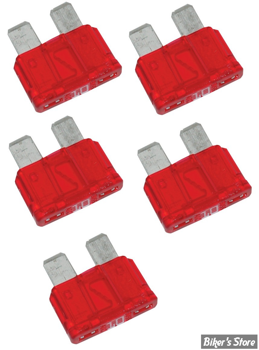 FUSIBLE 10A - FUSIBLE ATC - 19MM - 10A - NAMZ - Rouge - OEM 72340-94 - LES  5 PIECES - Biker's Store