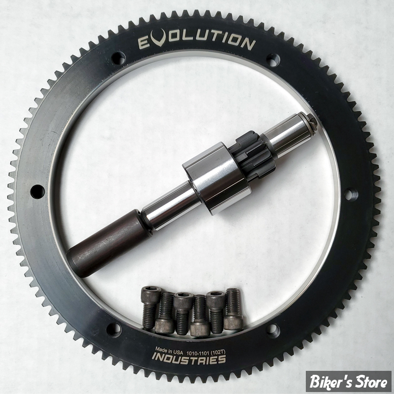 102 DENTS / VISSÉ - COURONNE DE DEMARREUR - BT90/97 - 102 DENTS - STYLE VISSE - EVOLUTION INDUSTRIES - EV1010-1021