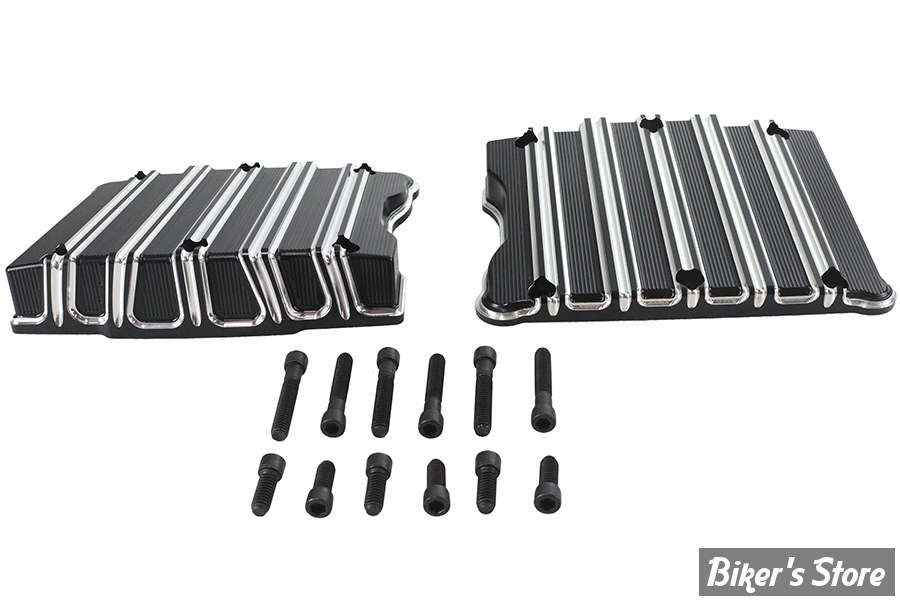 ECLATE D - PIECE N° 01 -  COUVRES CULBUTEURS - TWINCAM 99/17 - OEM 17572-99 - FINNED - NOIR - V-TWIN