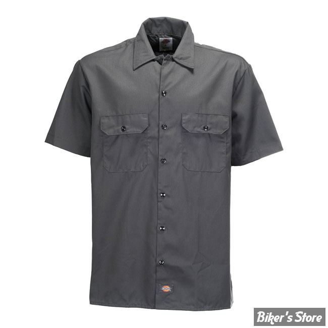 CHEMISE - DICKIES - 1574 - SHORT SLEEVE WORK SHIRT - COULEUR : CHARCOAL GREY / ANTHRACITE - TAILLE L