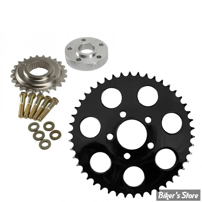 - KIT CHAINE - DYNA 2000/2006 - PIGNON : 24 DENTS / COURONNE : 51DENTS  - TC BROS. BELT-TO-CHAIN CONVERSION KIT FOR HARLEY-DAVIDSON - NOIR - 111-0044