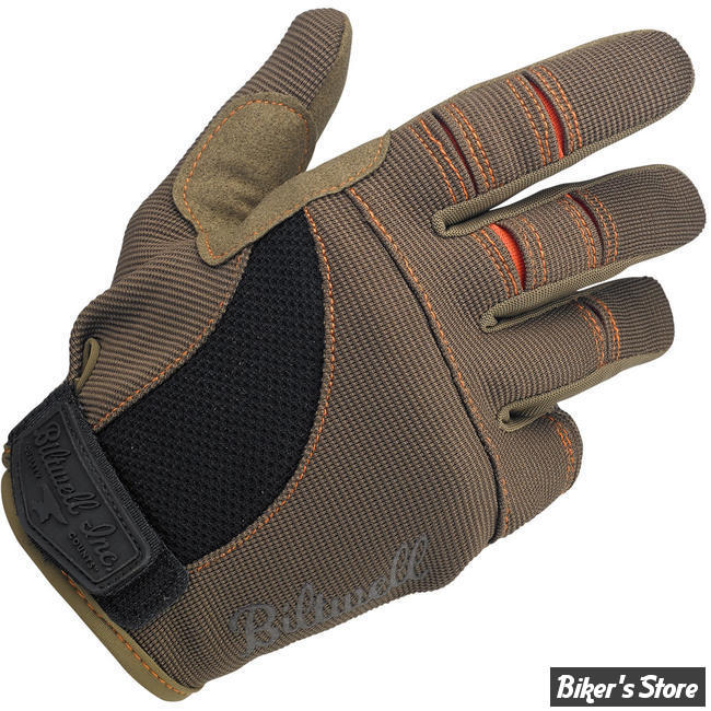 GANTS - BILTWELL - MOTO - COULEUR : MARRON / ORANGE - TAILLE S