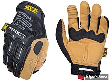 GANTS - MECHANIX - MECHANIX M-PACT GLOVES 4X - COULEUR : NOIR / CHAMOIS - TAILLE S - HOMOLOGUE MECANIQUE ( HORS UTILISATION ROUTIERE DE LA MOTO)