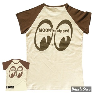 TEE-SHIRT - MOON - MOON EQUIPPED - RAGLAN - COULEUR : NATUREL/MARRON - TAILLE S