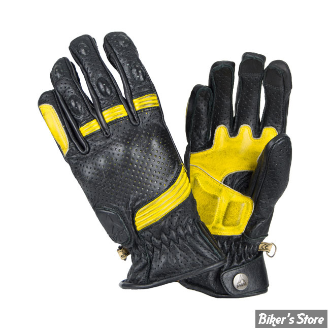 GANTS - BY CITY - RETRO - NOIR / JAUNE - TAILLE XS