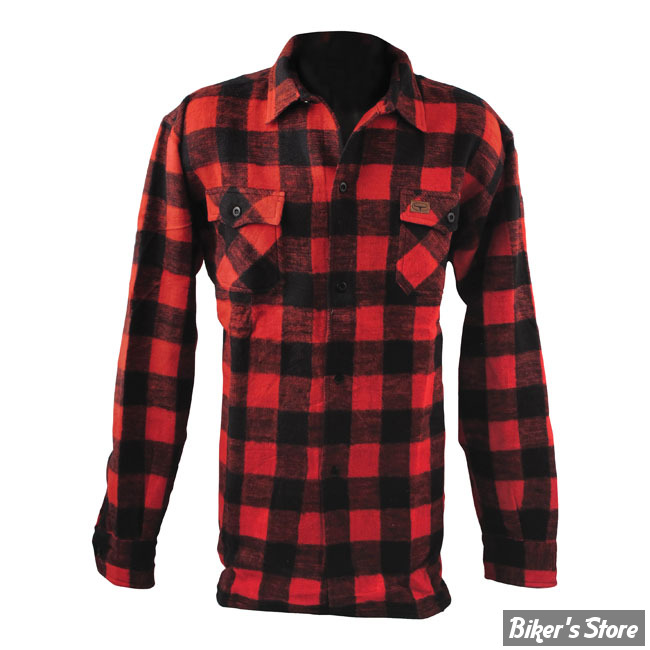 CHEMISE MANCHES LONGUES - FOSTEX - CHECKERED - NOIR/ROUGE - TAILLE M