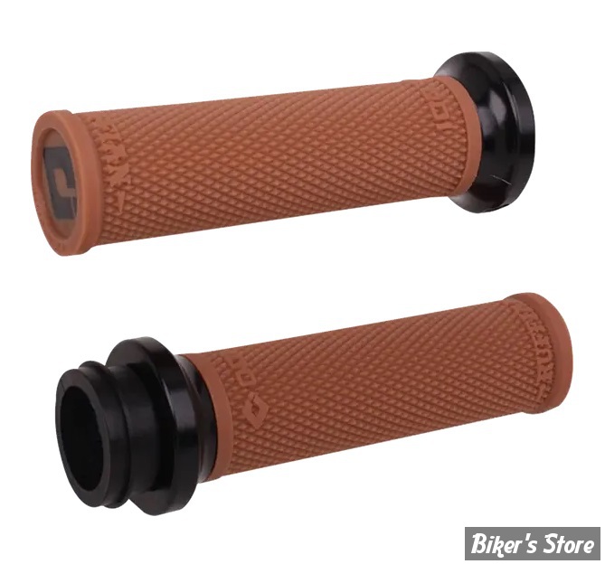 POIGNEES - INDIAN TBW 2018UP - ODI - Lock-On Ruffian Street Grips for Indian - 1" - GOMME / NOIR - V30ITWGR-B