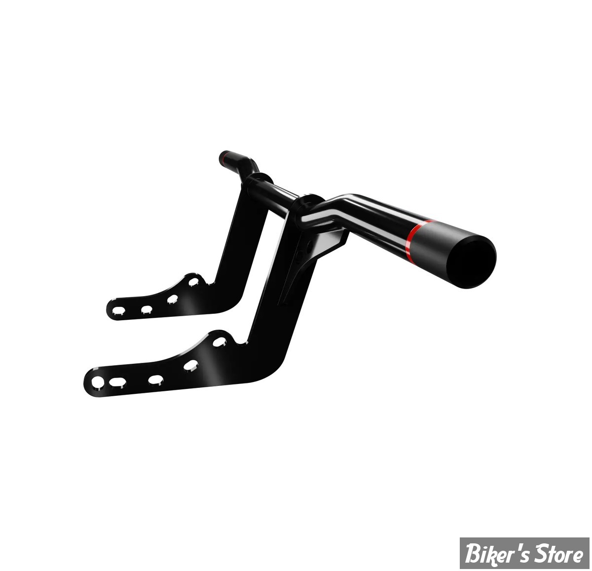 CRASH BAR - AVANT - SOFTAIL MILWAUKEE EIGHT - HeinzBikes PERFORMANCE Crashbar - EMBOUTS : NOIR / ROUGE  - HB-PCB-M8-R