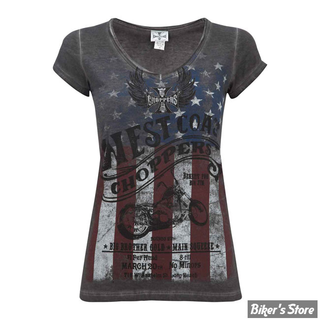 TEE-SHIRT - WEST COAST CHOPPERS - WCC - AMERICAN PRIDE - COULEUR : ANTHRACITE - TAILLE XL