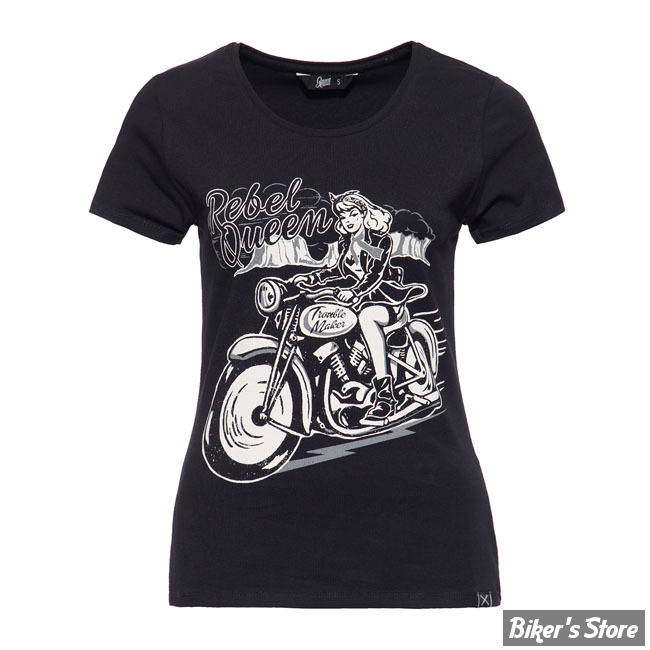 TEE-SHIRT - QUEEN KEROSIN - REBEL QUEEN - NOIR - TAILLE S